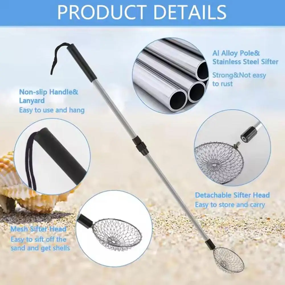 

Fishing Ice Fence Alloy Beach Shell Rake Sand Fishing Tackle Strainer Tools Supplies Beach Shell Scoop Tools