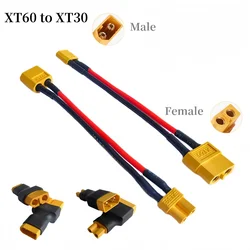 XT30 To XT60 Male/Female RC Lipo Battery Adapter 10CM Cable 16AWG Silicone Wire for FPV RC Car Accessories CineLog35 Drone Parts