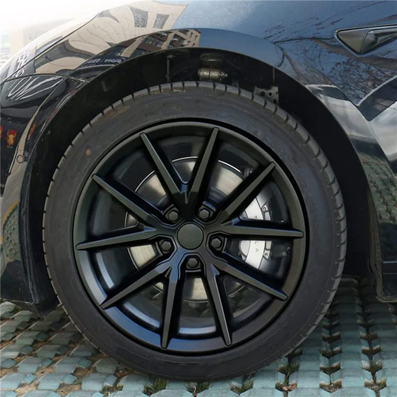 

2X для Tesla Model 3, крышка колеса Thunder Style, 18-дюймовая крышка ступицы, автомобильные аксессуары - матовый черный