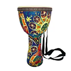 6/8 Inches Beautiful African Djembe Drum Colorful Cloth Art Abs Barrel for Children Hand Drum Musical Instrument