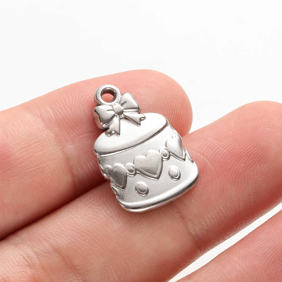 6 Stück/Set Niedliche Anhänger Kuchen Mädchen Kleid Edelstahl Charms für Schmuckherstellung Armband Halskette Schlüsselanhänger DIY Handgemachtes Material – Detail 11