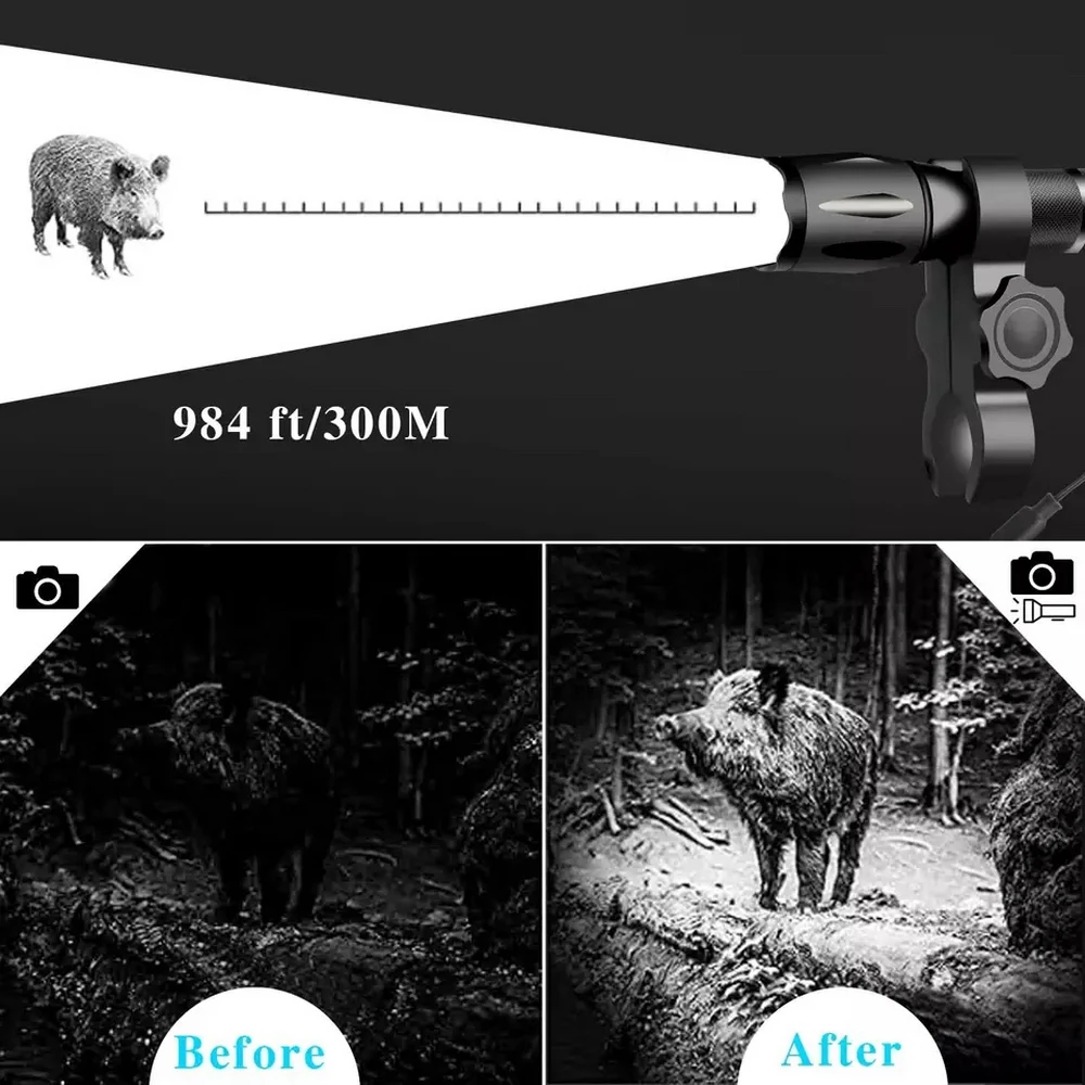 ANEKIM IR Flashlight 850nm IR Illuminator Flashlight Zoom Infrared Night Vision Light,Hunting Infrared Light for Night Vision