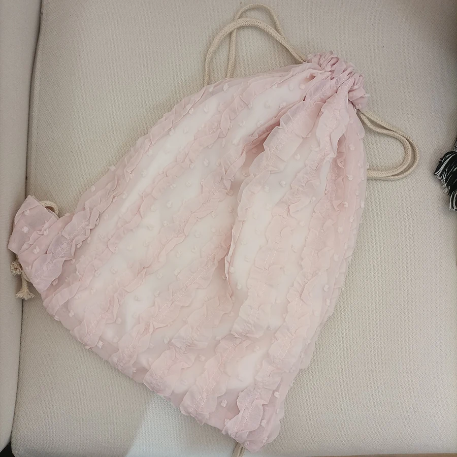 Zaino da donna con coulisse, borsa a tracolla a nuvola pieghettata, borsa a tracolla casual