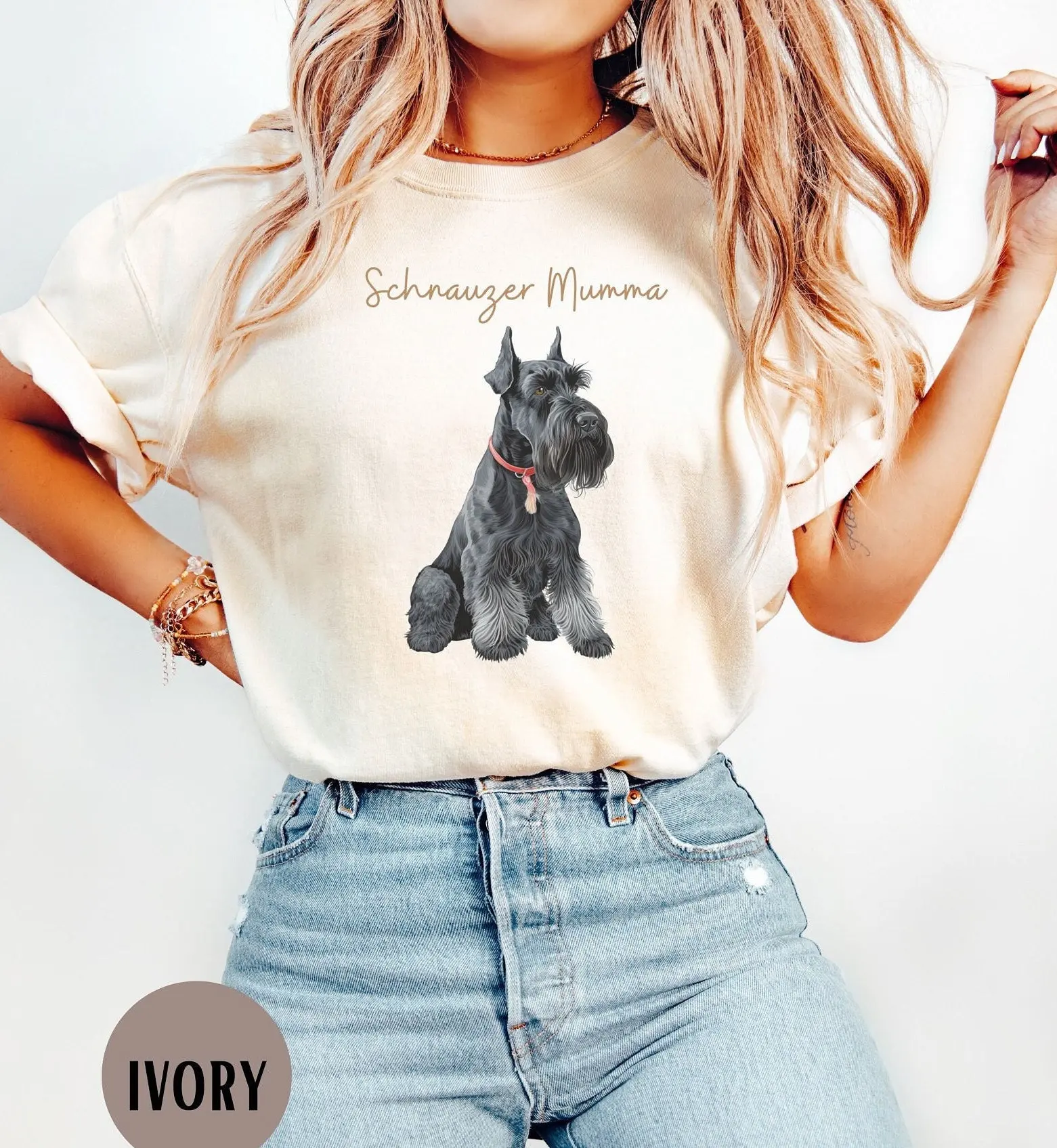 Black Schnauzer Mumma T Shirt Miniature Retro Dog Lover S Mum