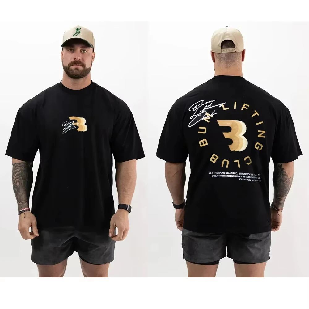 Camiseta de algodón con estampado gráfico de la marca Gold 3 Bodybuilding Champion GYM Fitness Sports para hombre y mujer, ropa de calle de verano