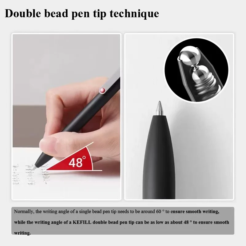 جديد KACO Midot حبر جل رولربال السلس الكتابة القلم ، 0.5 مللي متر غرامة نقطة الحبر الأسود مشبك معدني سعة كبيرة KEFILL عبوات الأقلام #4