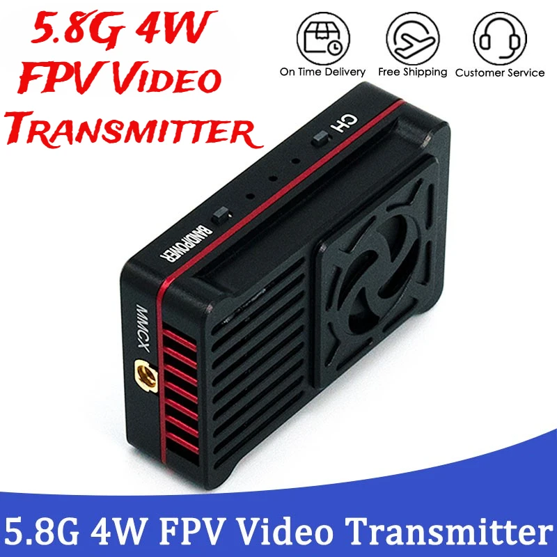 E-POWERRC 5.8G 4W FPV Video Transmitter VTX 48CH 4000W Built-in Heat Sink+Fan For Long Range FPV Drone RC Model Parts