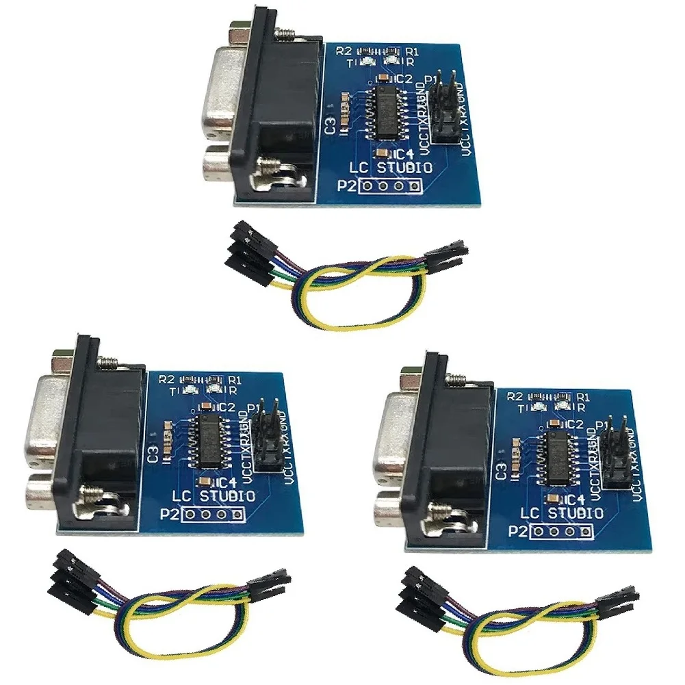 RS232 to For TTL Serial Port Module Set of 3 with Visual LED Indicators for UART Communication in Industrial Automation