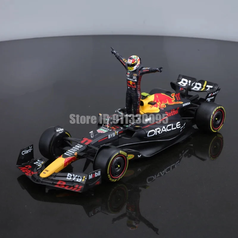 Bburago 1:24 F1 2023 rb19+Winning Doll # 1 Vestappan # 11 Perez Formula 1 Simulation Alloy Car Model Crafts Collection Toy Tools