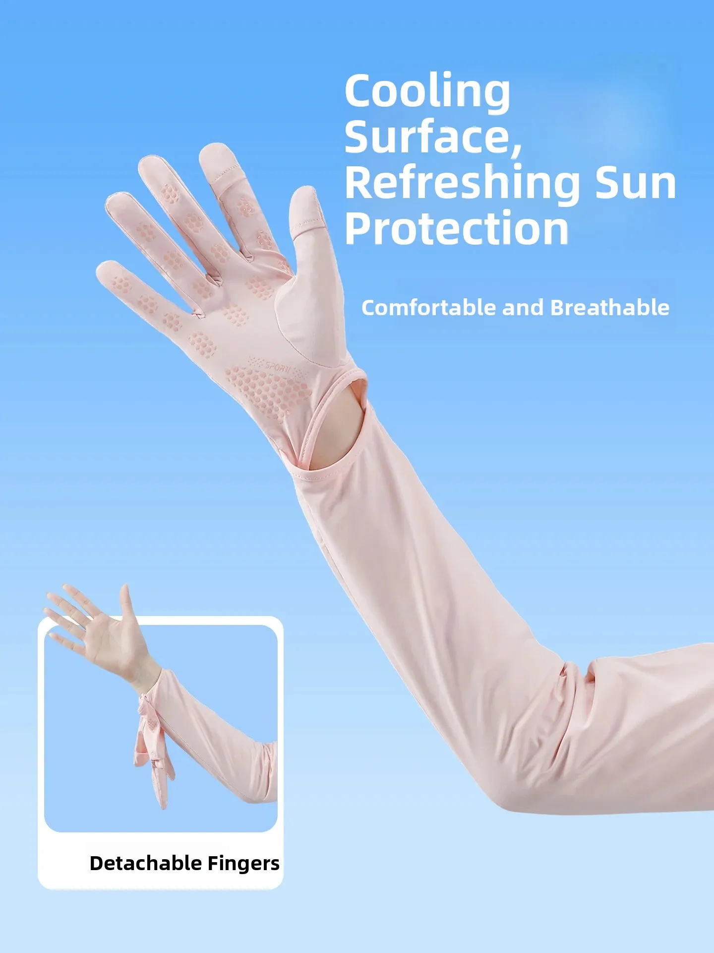 Sun Protection Ice Silk Gloves Loose Fit Summer Cycling  Vehicle Driving Integrated Hand Sleeve Unisex Commuting