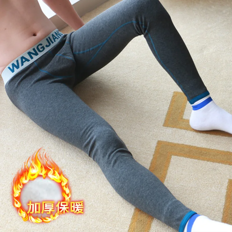 

WJ Men's Warm Pants Fleece Thickened Leggings Autumn and Winter Cotton Pants Slim-Fit Liner Pants