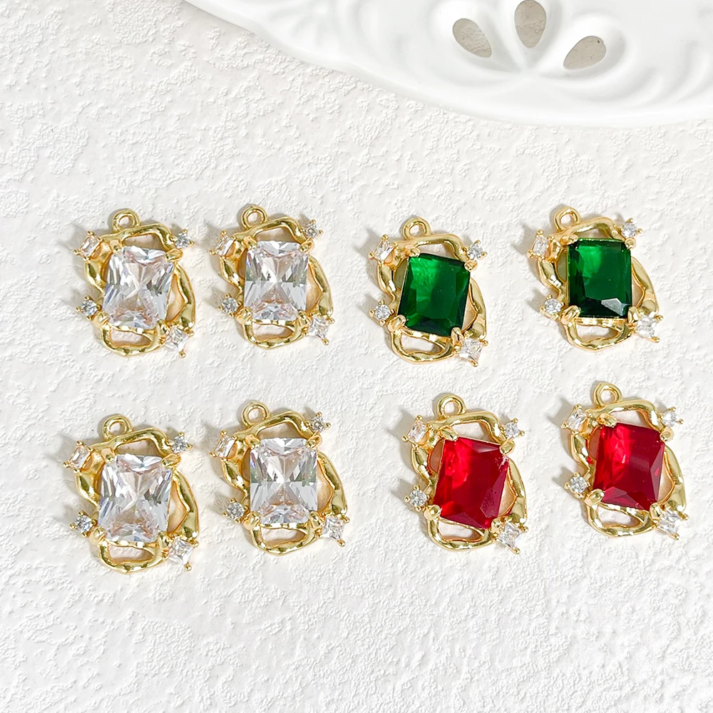 

Cordial Design 50Pcs 16*20MM Hand Made/DIY Pendant/Jewelry Accessories/Crystal Charms/Genuine Gold Plating/Copper #194788