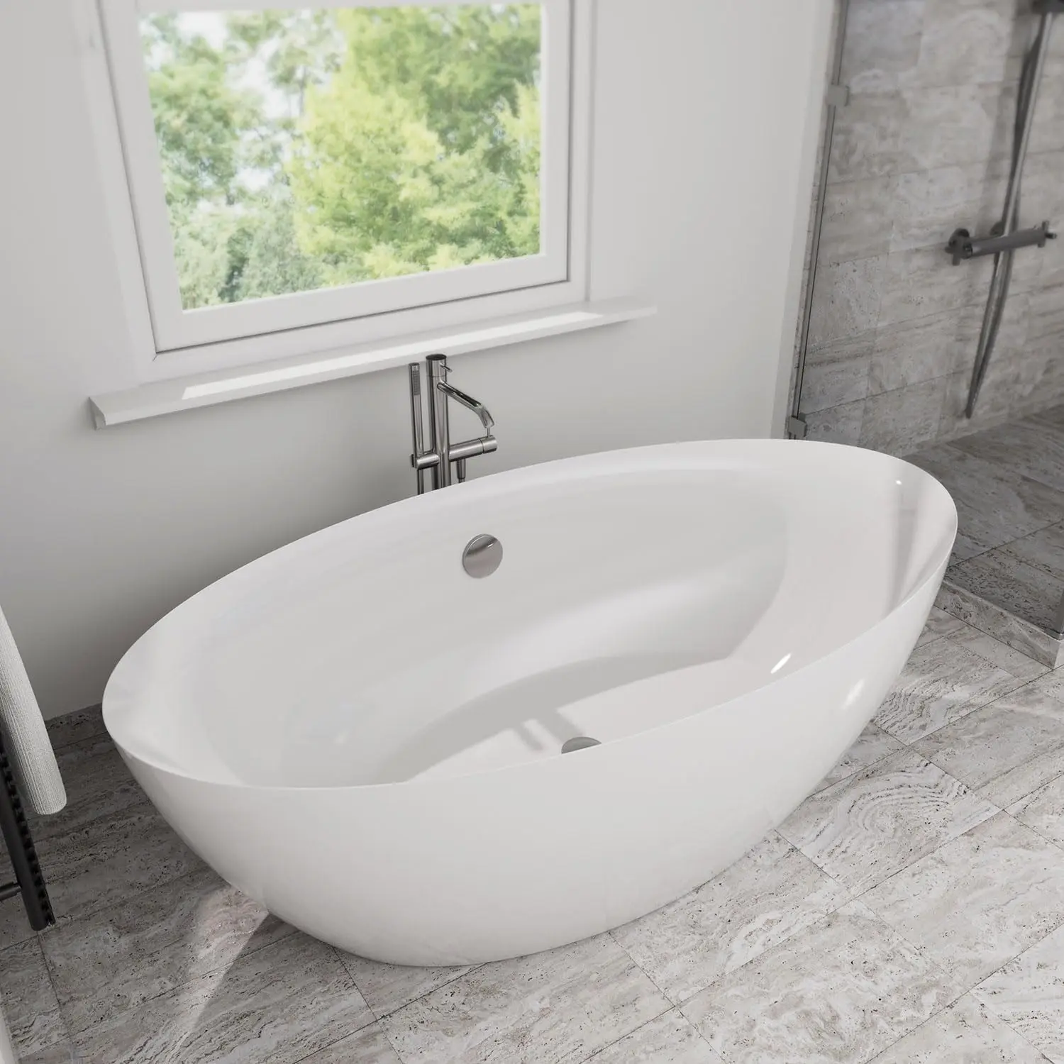 Vasca da bagno Freestanding in acrilico da 71"