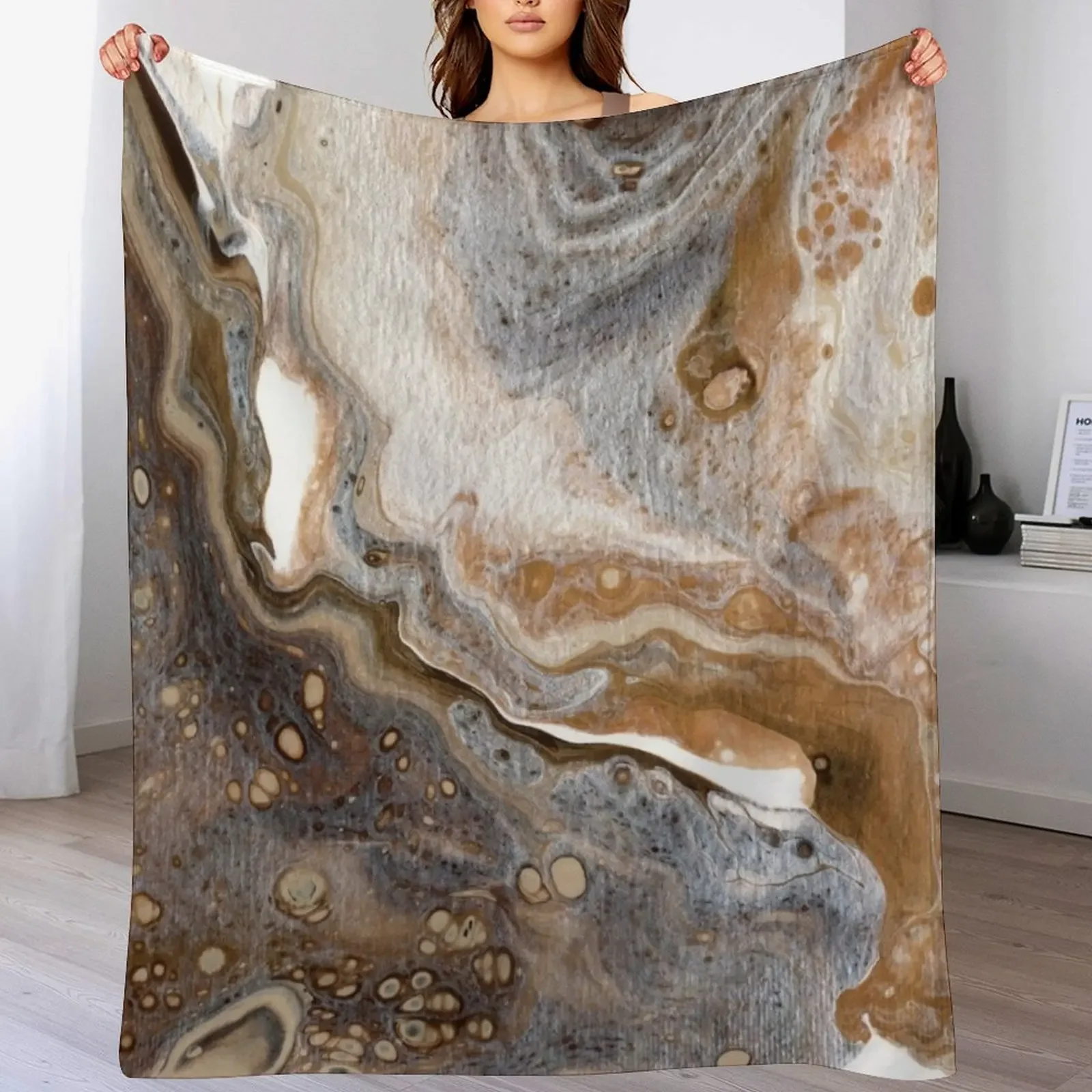 

I Spilled My Latte Acrylic Pour Painting Throw Blanket Soft Beds Furrys funny gift Decorative Sofas Blankets