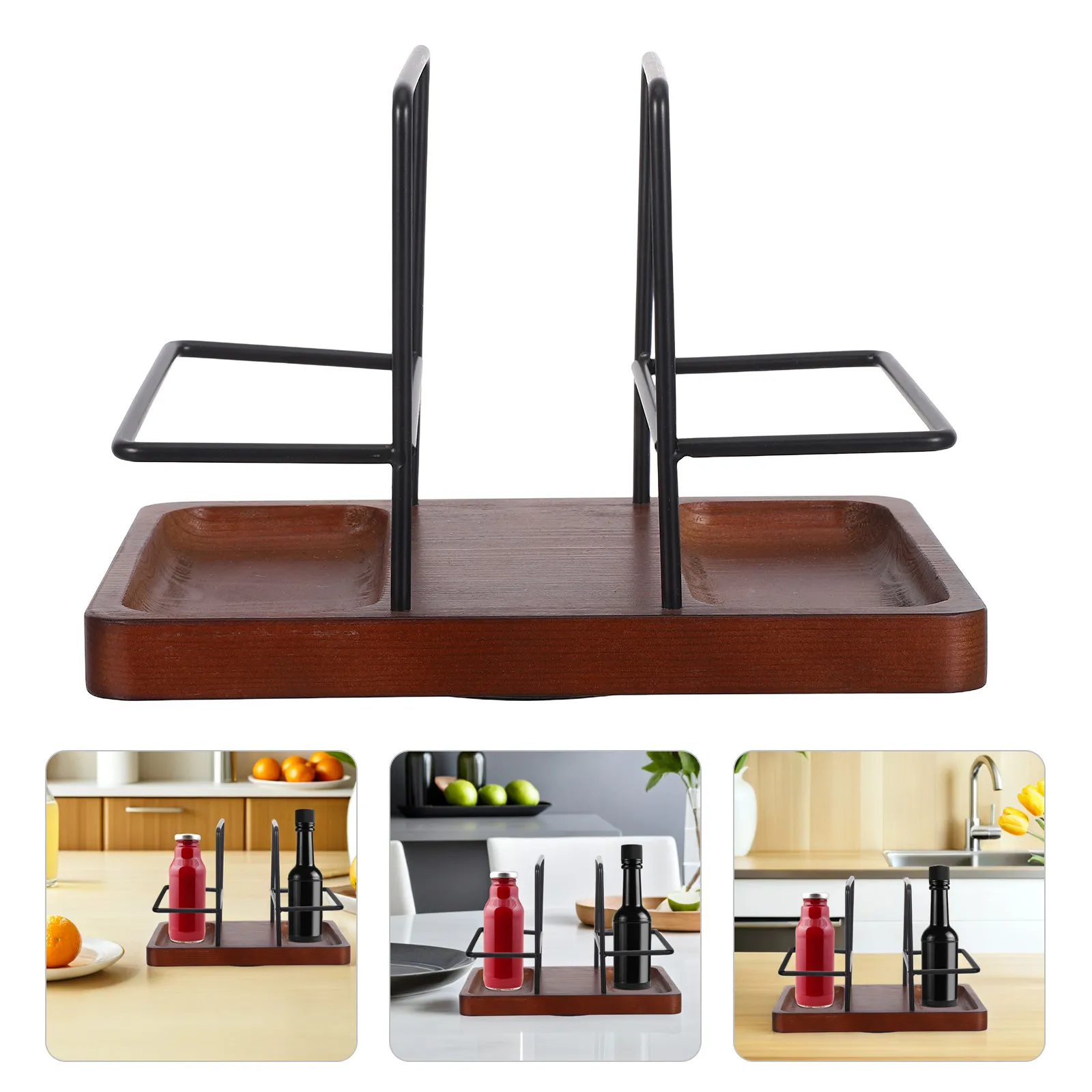 

Natural Wood Tabletop Napkin Holder Upright Freestanding Design for Lunch Napkins Square Tissue Display Rustic Farmhouse Decor