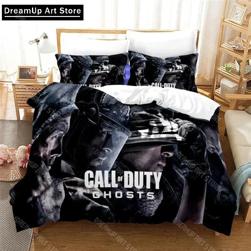 

Комплект постельного белья Call of Duty Game с 3D принтом, милый пододеяльник, покрывало с наволочкой, двойной одиночный королевский размер для мальчиков и взрослых, дом