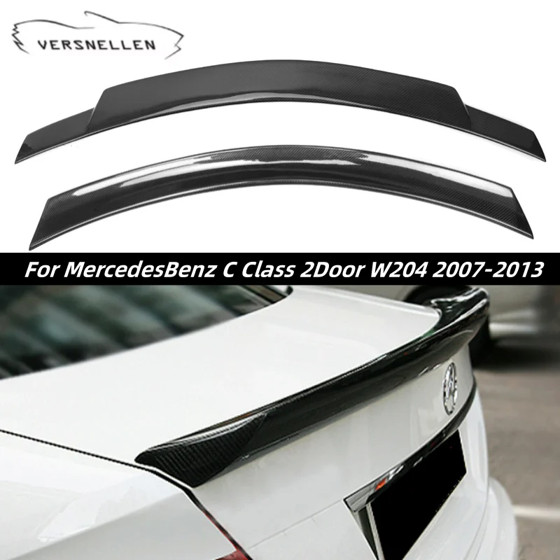 For MercedesBenz C Class 2Door W204 Sedan Car Trunk Boot Spoiler 2007-2013 Carbon Fiber Rear Roof Spoiler Wings Exterior Tuning