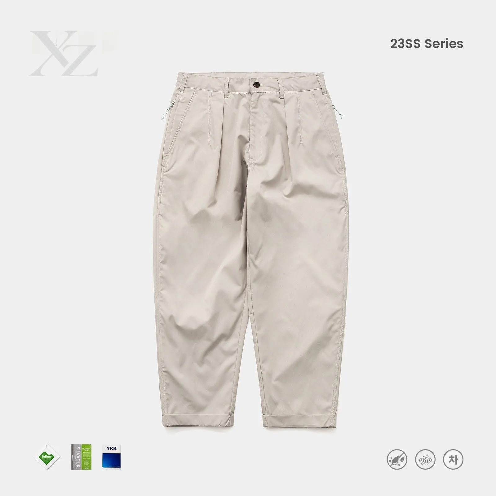 Casual Loose Commuter Trousers Men's Long Pants Cone Shape Three-Proof Double Pleat Loose Fit Youth Fashion Summer Style