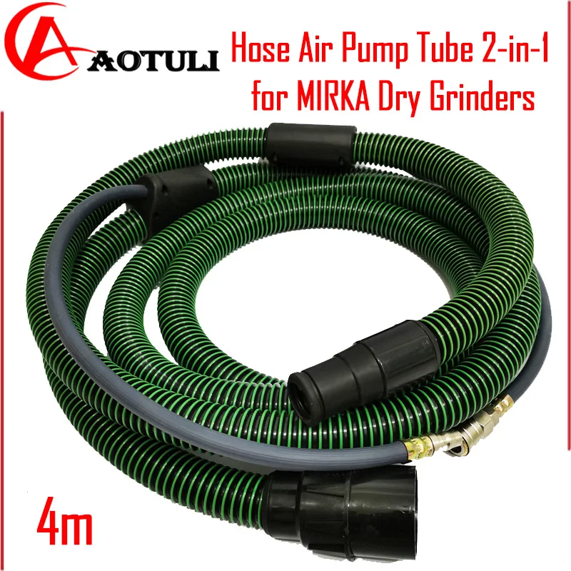 Hose Air Pump Tube 2-in-1 For MIRKA Grinding Car Pneumatic Dry Grinder 4m Vacuum Hose Dust Bucket Vacuum Cleaner