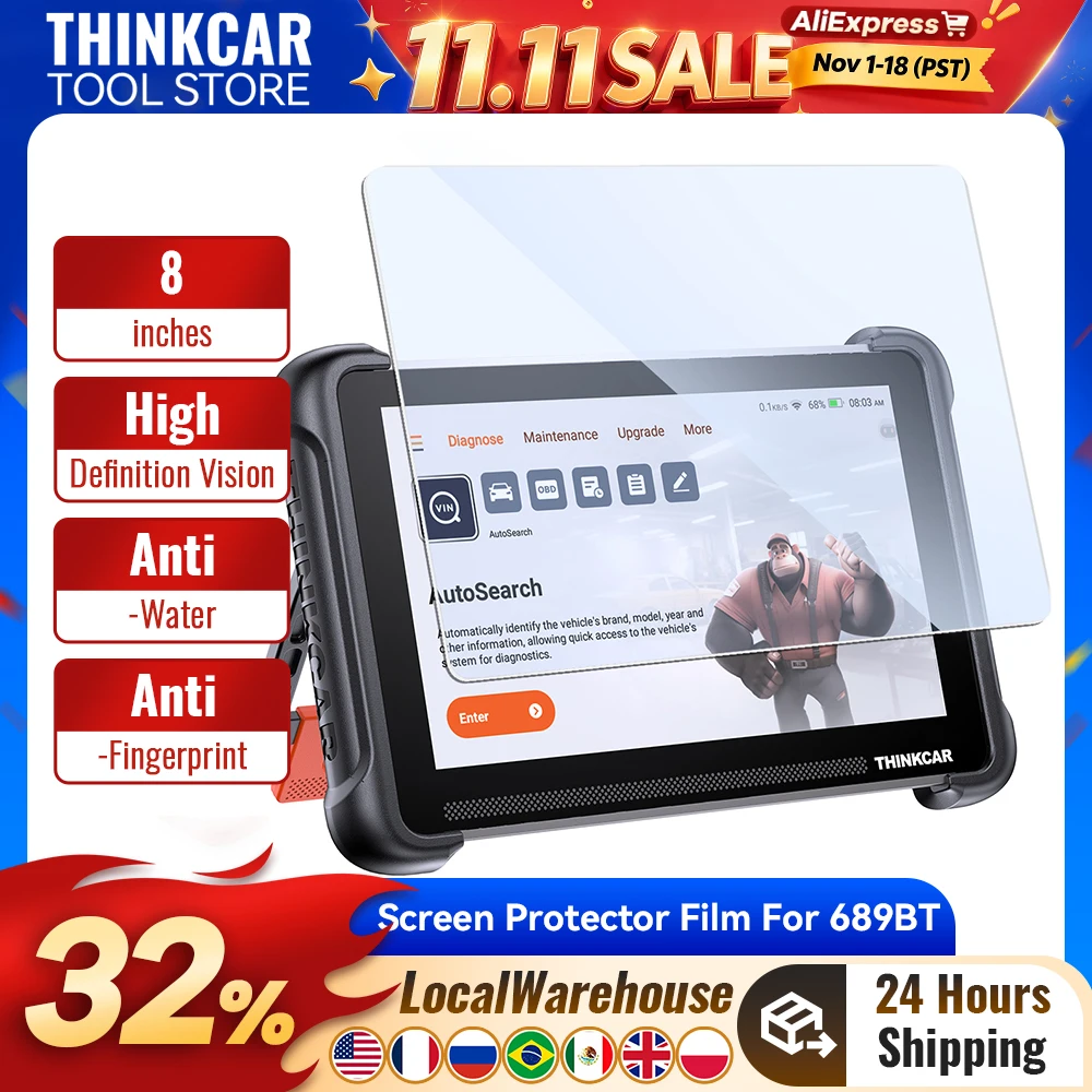 Tempered Glass Screen Protector Film For Mucar 892BT Thinkcar 689BT MUCAR VO8 8inch Car Diagnostic Tool Auto Scanner