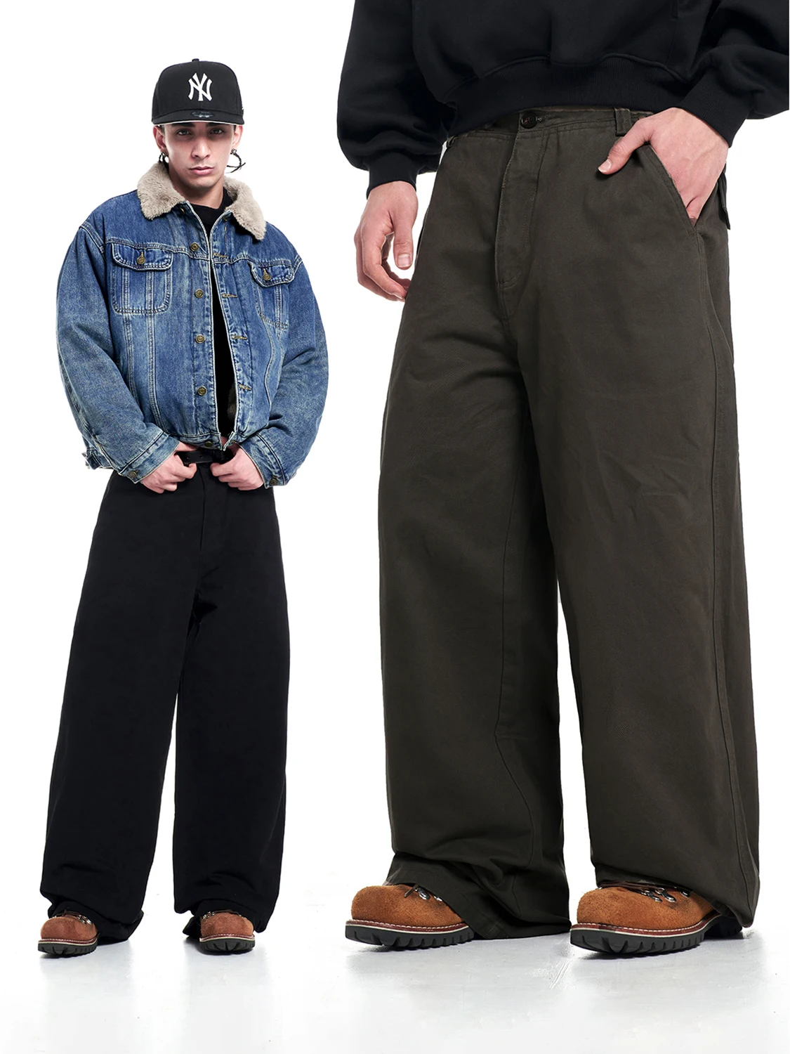 

Винтажные универсальные широкие брюки MT99: свободные повседневные американские рабочие брюки прямого кроя из хлопка