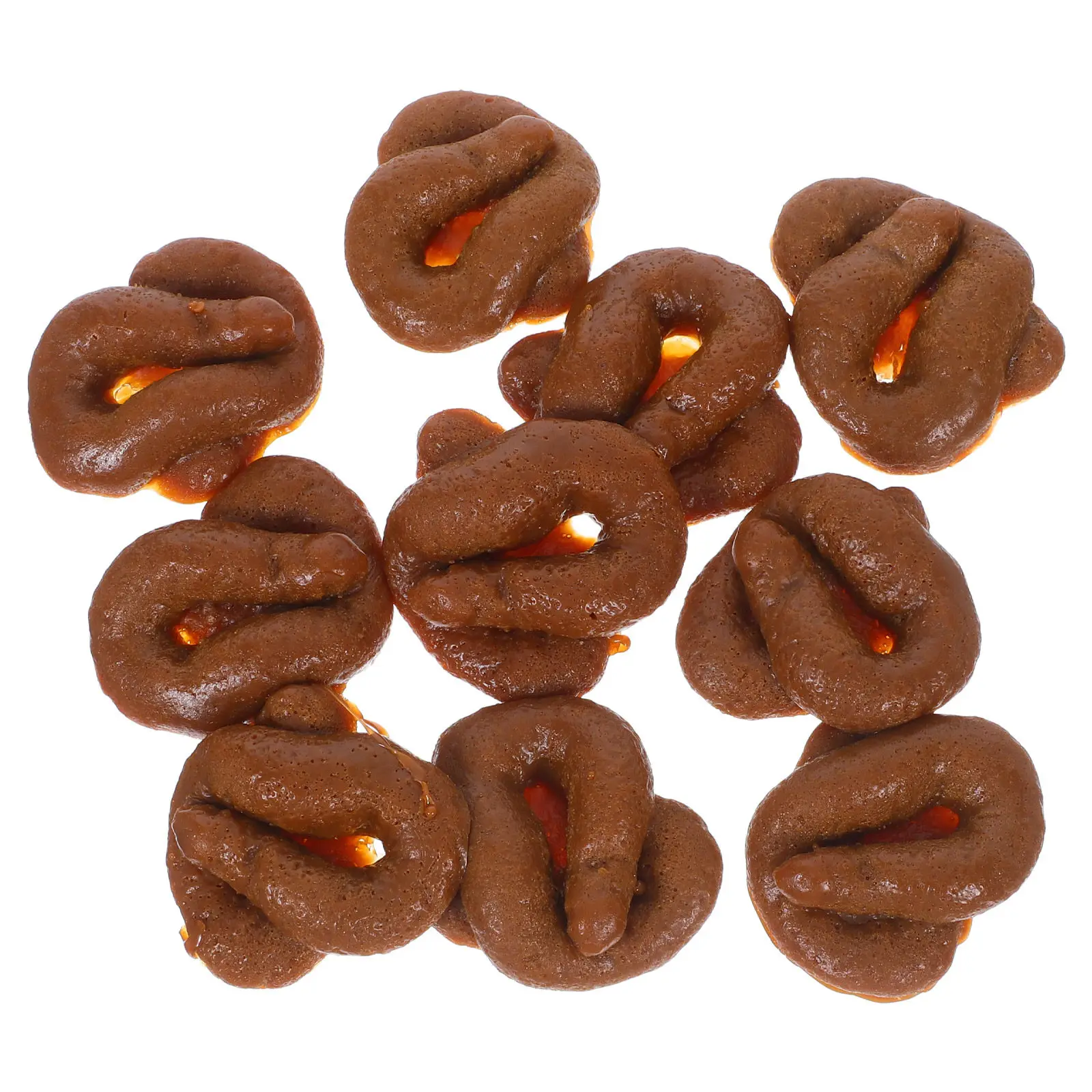 

10Pcs Realistic Fake Poop Prank Simulation Soft Sticky Poop Props for Party Office Jokes April Fools Stress Toy Poo