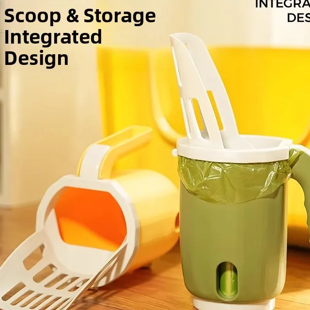 

Inteated Large Capaci Odor-Proof Litter Scoop Garbage ovel Pet Waste Storage Box Daily Use Travel Bapa