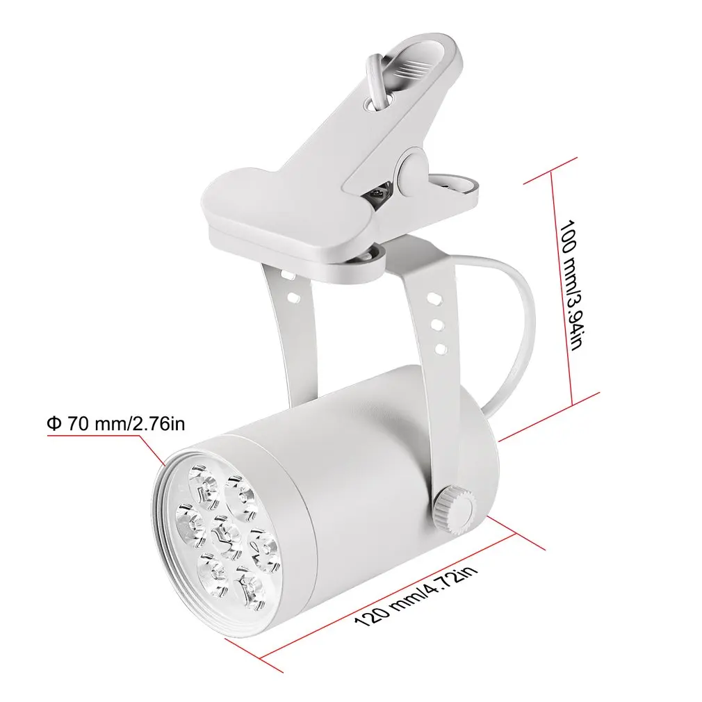 7W 화이트 알루미늄 LED 식물 빛 360 학위 조절 실내 식물 조명 클립 열 싱크 금속 디자인