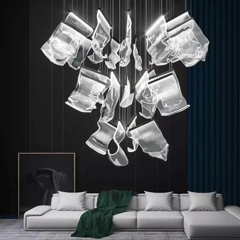 Light Guide Led Pendant Lights Modern Villa Stair Led Pendant Lamp Living Room Decor Hanging Light Fixture Suspension Luminaire
