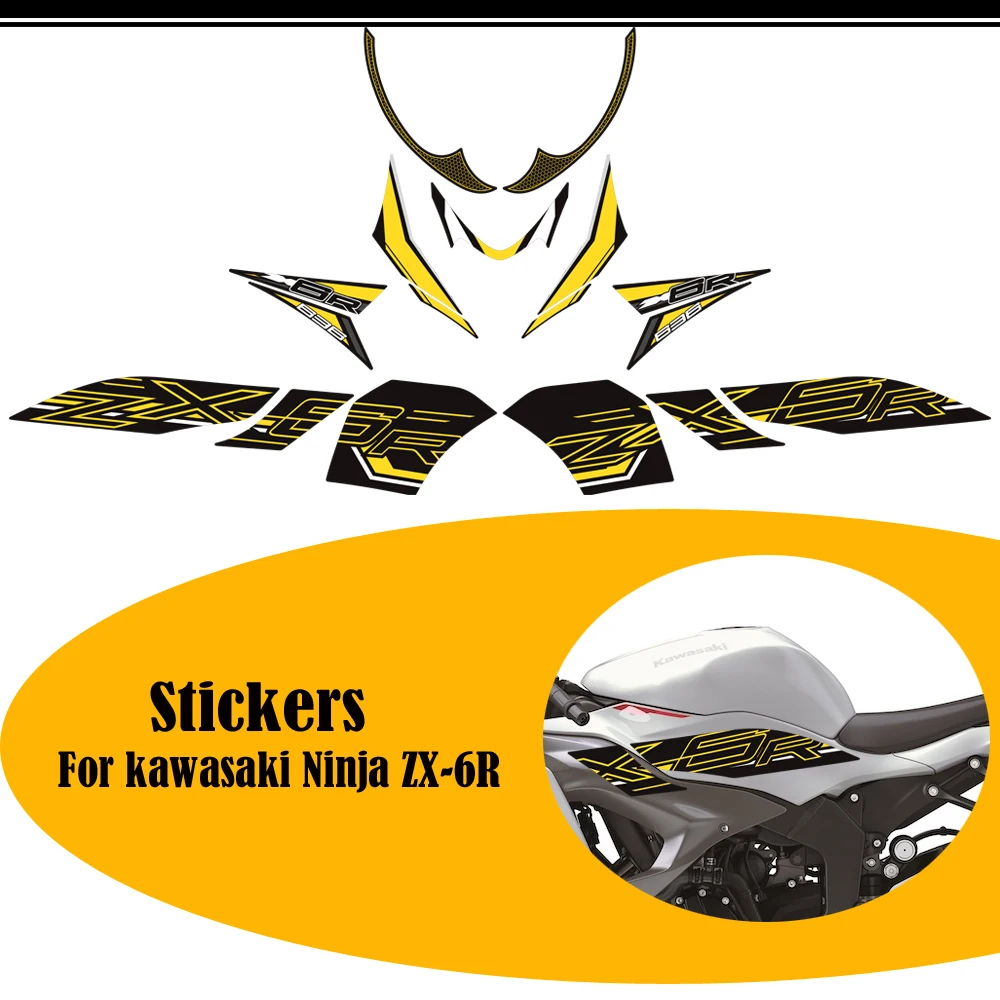 

NEW Motorcycle For kawasaki Ninja ZX-6R ZX6R ZX - 6R Tank Body Front Face Rear Hump Fairing Fender Stickers Decals