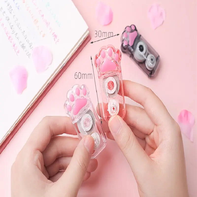 

3 styles 1/pack Cat Paw Correction Tape Creative Girl Cute Large Capacity Student Supplies Scribble Tape