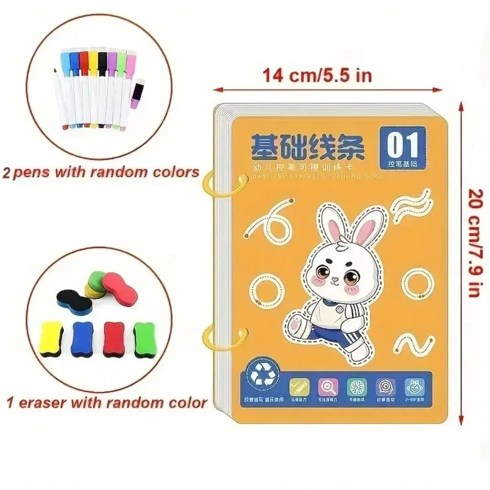 Page 32 Reusable Kids Writing Book - Erasable Practice Notebook for Ages 3-6 | Durable Learning Pad for Handwriting Training image 5