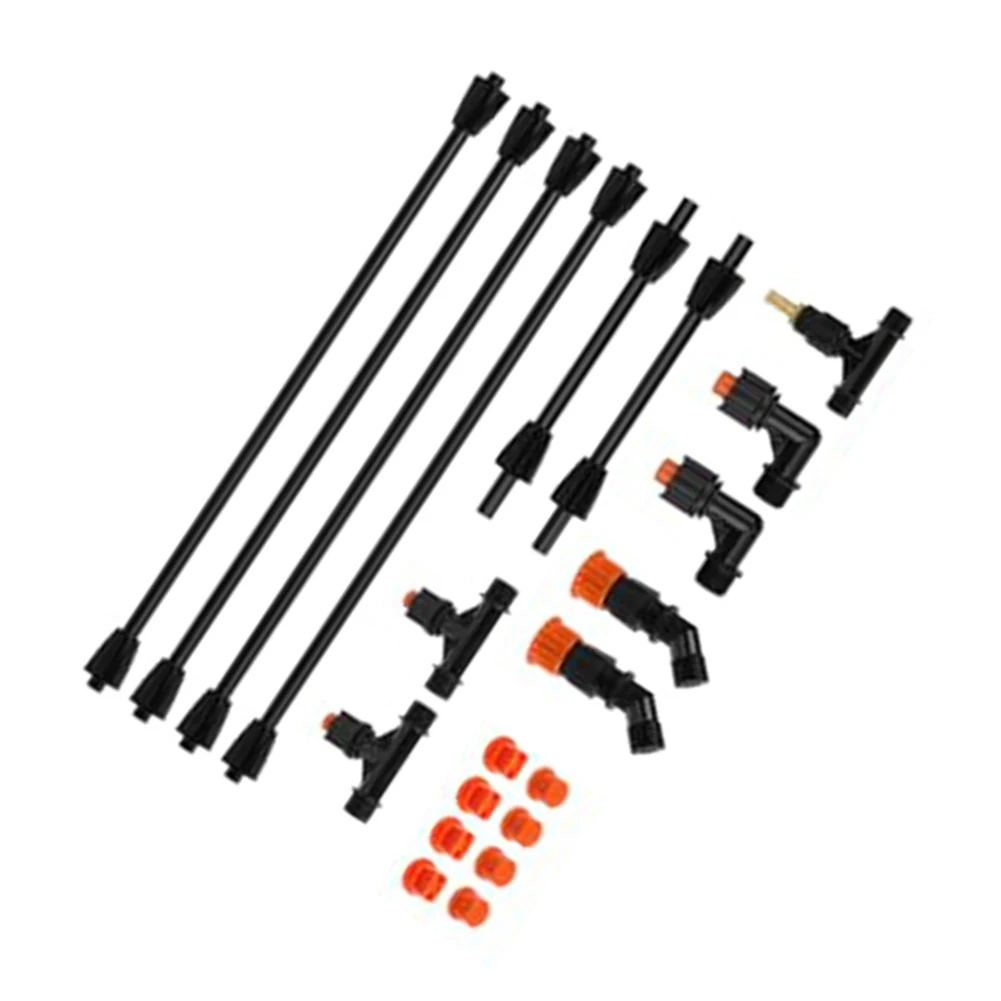 Sprayer Boom Wand with 4 Nozzles 2x90 Degree 2x135 Degree 1/4 Inch Brass Fitting and Three Way Fittings for Custom Setup