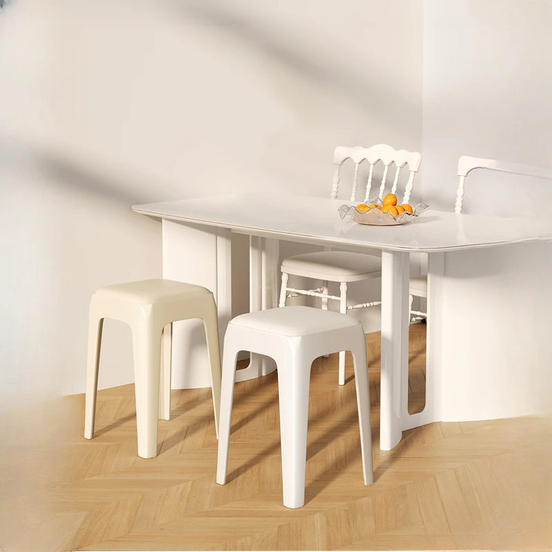 Plastic Portable Folding Stools Small Design Kids Space Saving Shoe Bench Salon Entrance Taburetes Con Ruedas Retro Furniture image 2