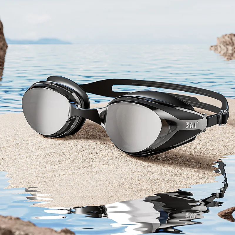 مكافحة الضباب مقاوم للماء قابل للتعديل سيليكون الرياضة قصر النظر نظارات السباحة UV درع الشاطئ تصفح السباحة نظارات قصر النظر الاستحمام نظارات #3