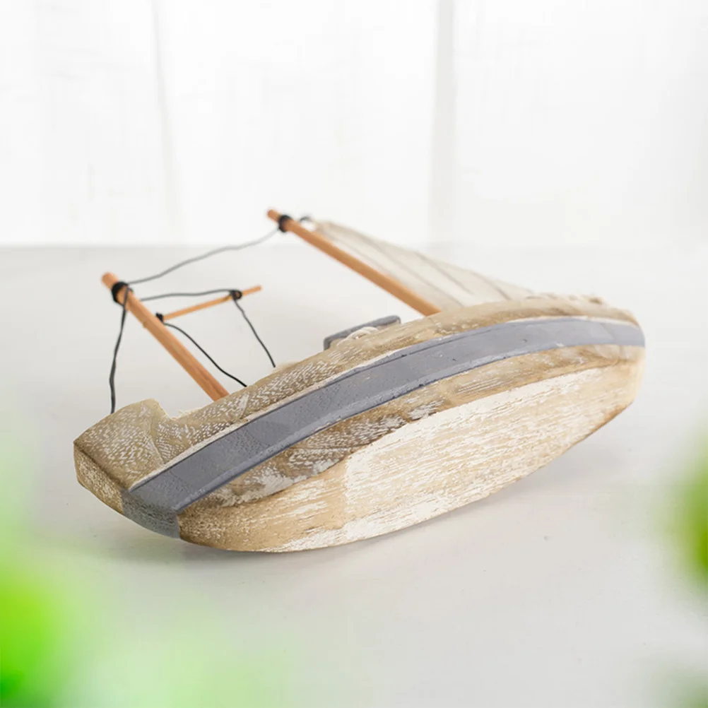 

1Pcs Sailboat Ornament Retro Mediterranean Style Wooden Decoration Relaxing Desktop Adornment for Office Car Bedroom Table