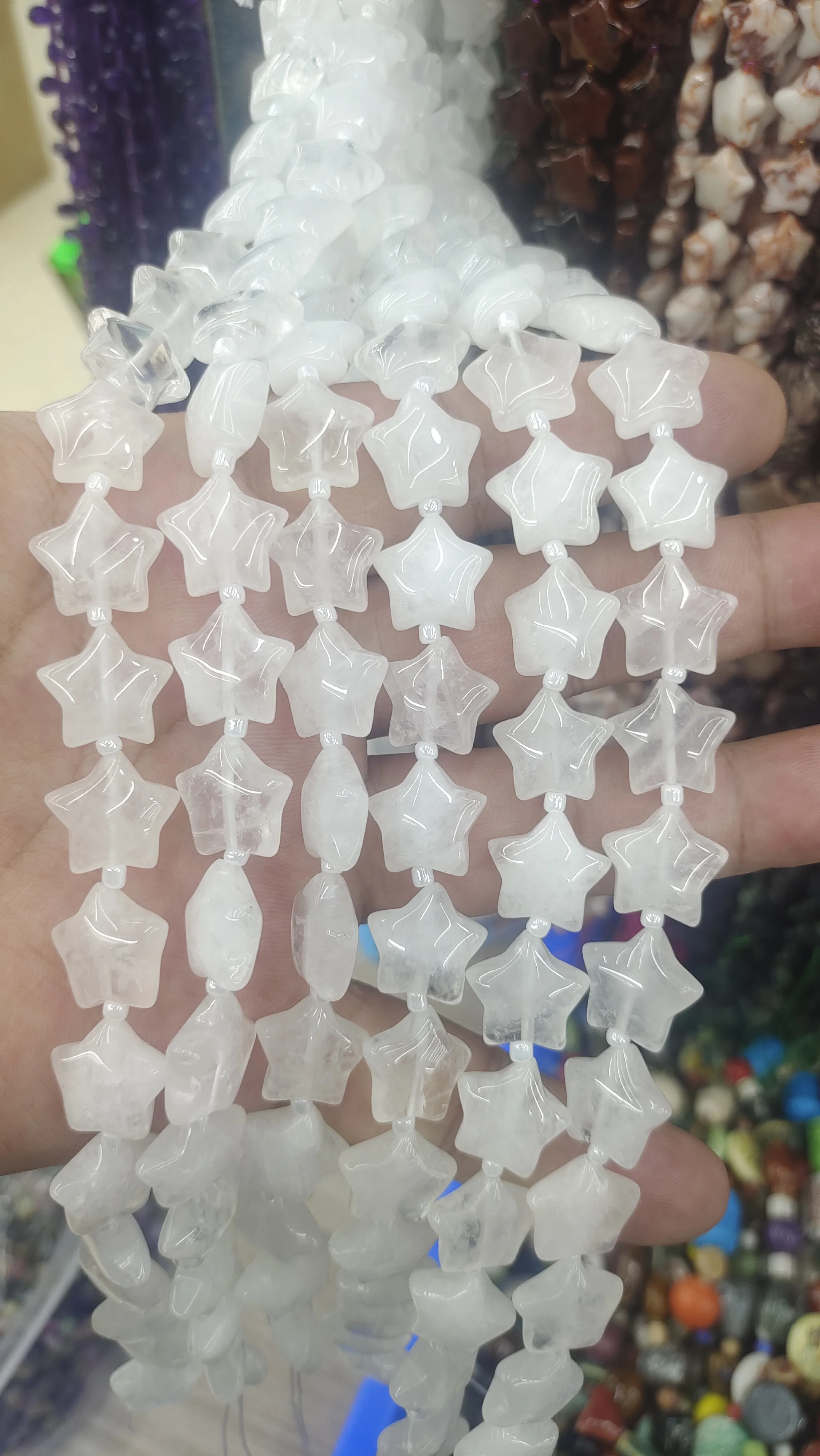 

Natural semi-precious stone crystal agate jade five-pointed star Sky stars loose beads DIY bracelet necklace making