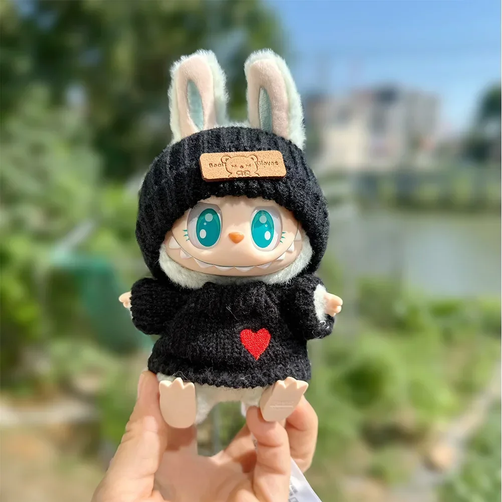 17cm Mini Plush Doll\'S Clothes Outfit Accessories for Korea Kpop Exo Labubu Idol Flower Shirt Leather Jacket Skirt Clothing Gift