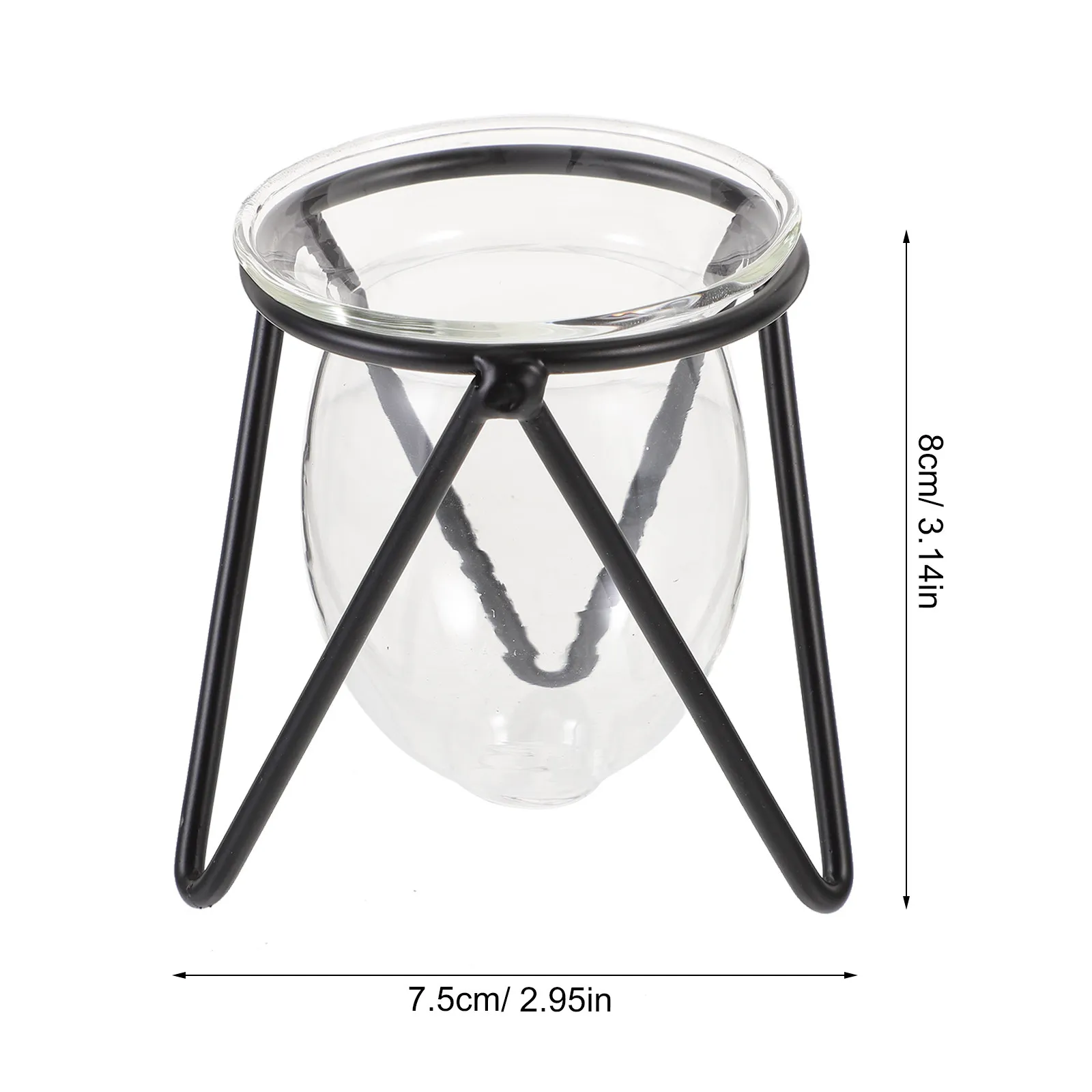 6Pcs Minimalist Vase on Iron Stand Hydroponic Flower Container Transparent Decorative Planter for Living Room