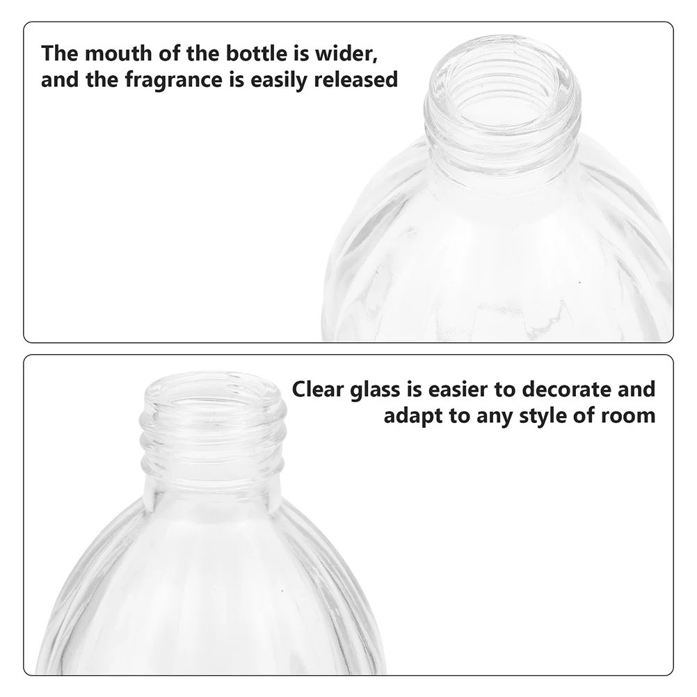 

2Pcs Aroma Diffuser Bottles Empty Glass Wide Mouth Reed Diffuser Small Plants Holder Aroma Diffusing Bottle Empty Glass Bottles