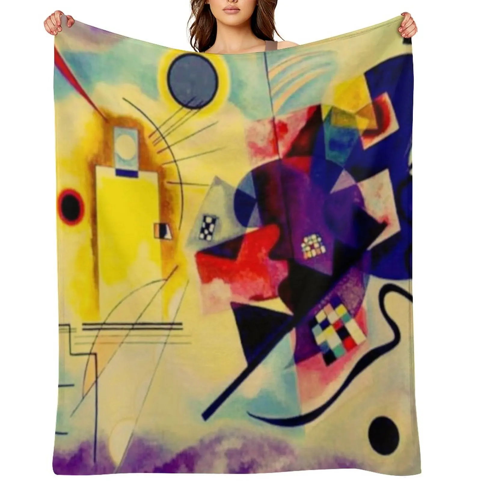

Yellow-Red-Blue | Kandinsky Abstract Art Throw Blanket Decoratives Sofa Throw Summer Quilt Blankets