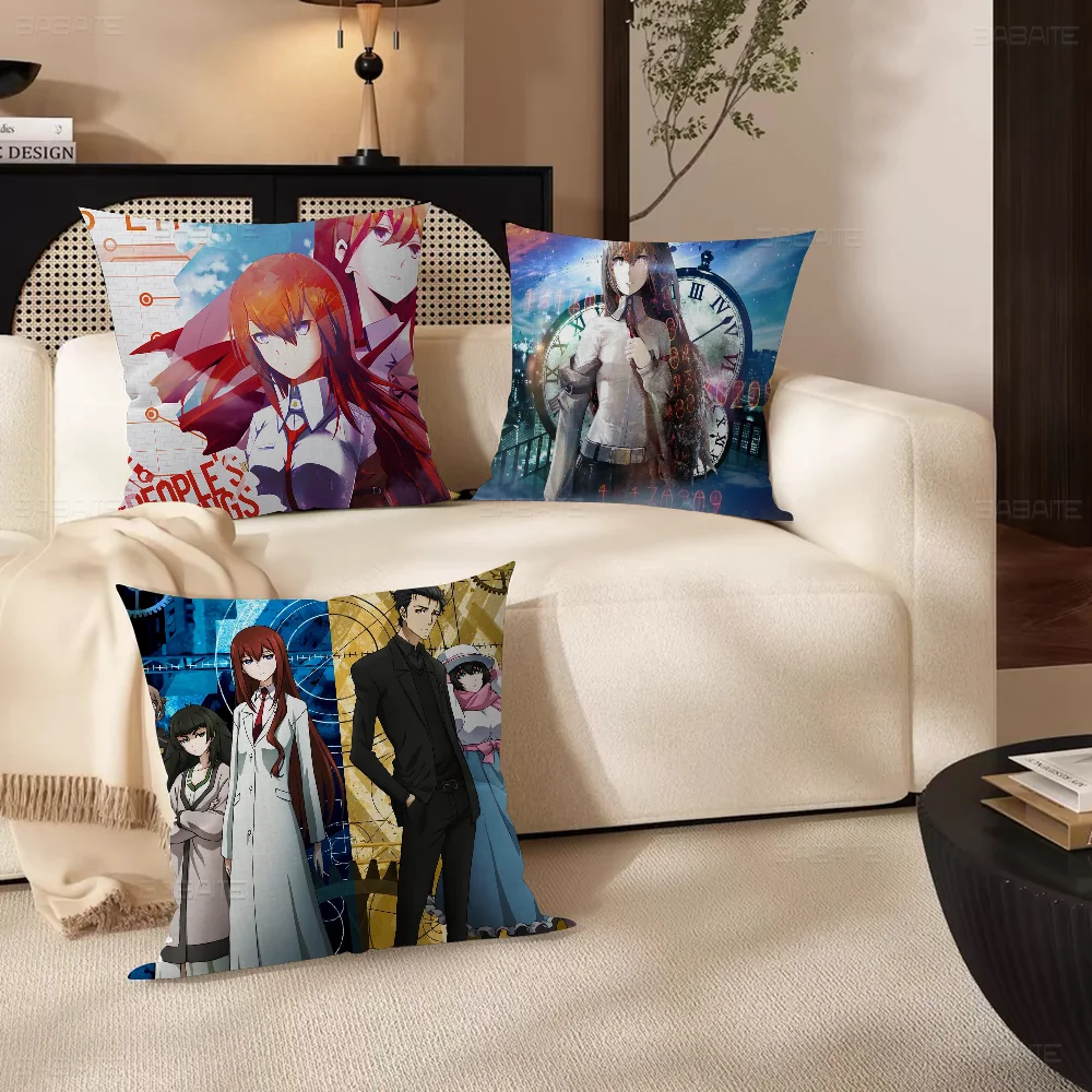 Steins Gate Cushion Cover Pillowcase Upholstery Sofa Throw Pillow Home Decor Pillowcas