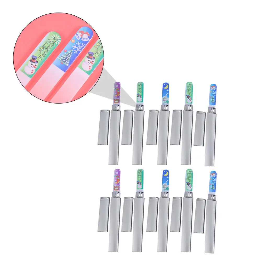 

10Pcs Professional Glass Nail Buffer Files for Salon Home Use Non Porous Hygienic Reusable Nail Shaping Pedicure Tools