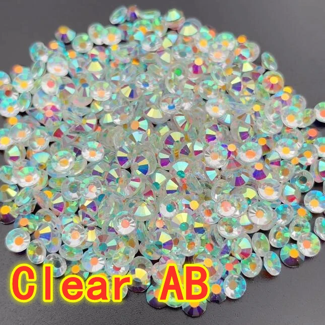 Mix Sizes SS3~SS30 Transparent Clear AB Stone 3D Glitter Nail Art Rhinestones Decoration Shiny Crystal AB Flatback