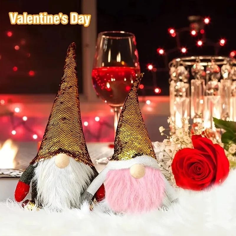valentine's day gnome beard diy costume craft kit, handmade ornament making supplies for valentine holiday decor projects