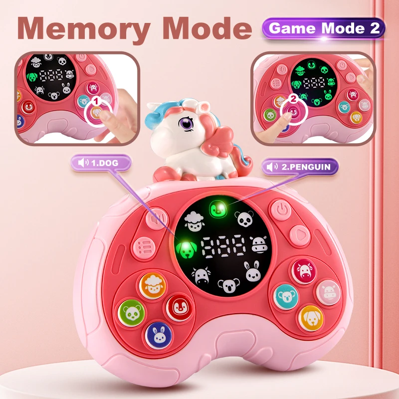 Children's stress-relieving animal quick push game console Whac-a-mole logical thinking toy to break through levels