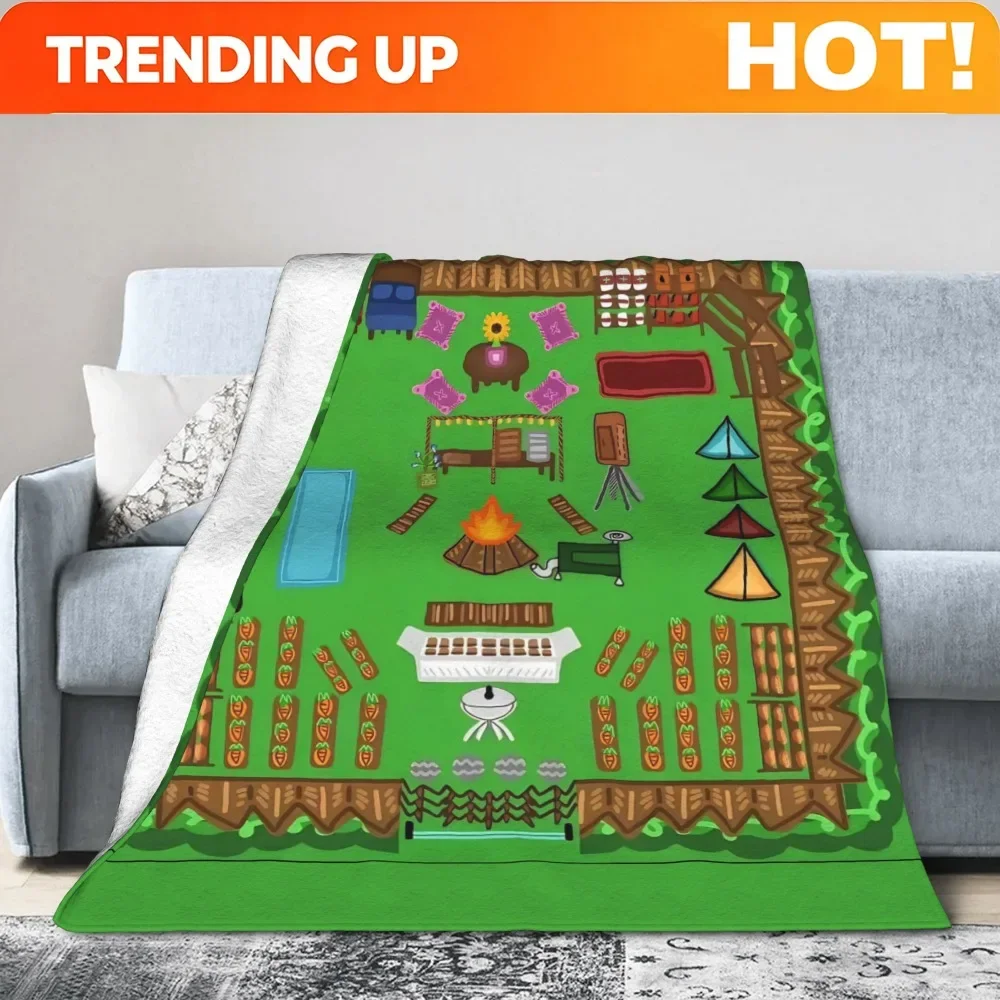 Custom 99 Nights In The Forest Base Ideas Blankets Survival Game Flannel Novelty Breathable Throw Blankets For Home All Season O