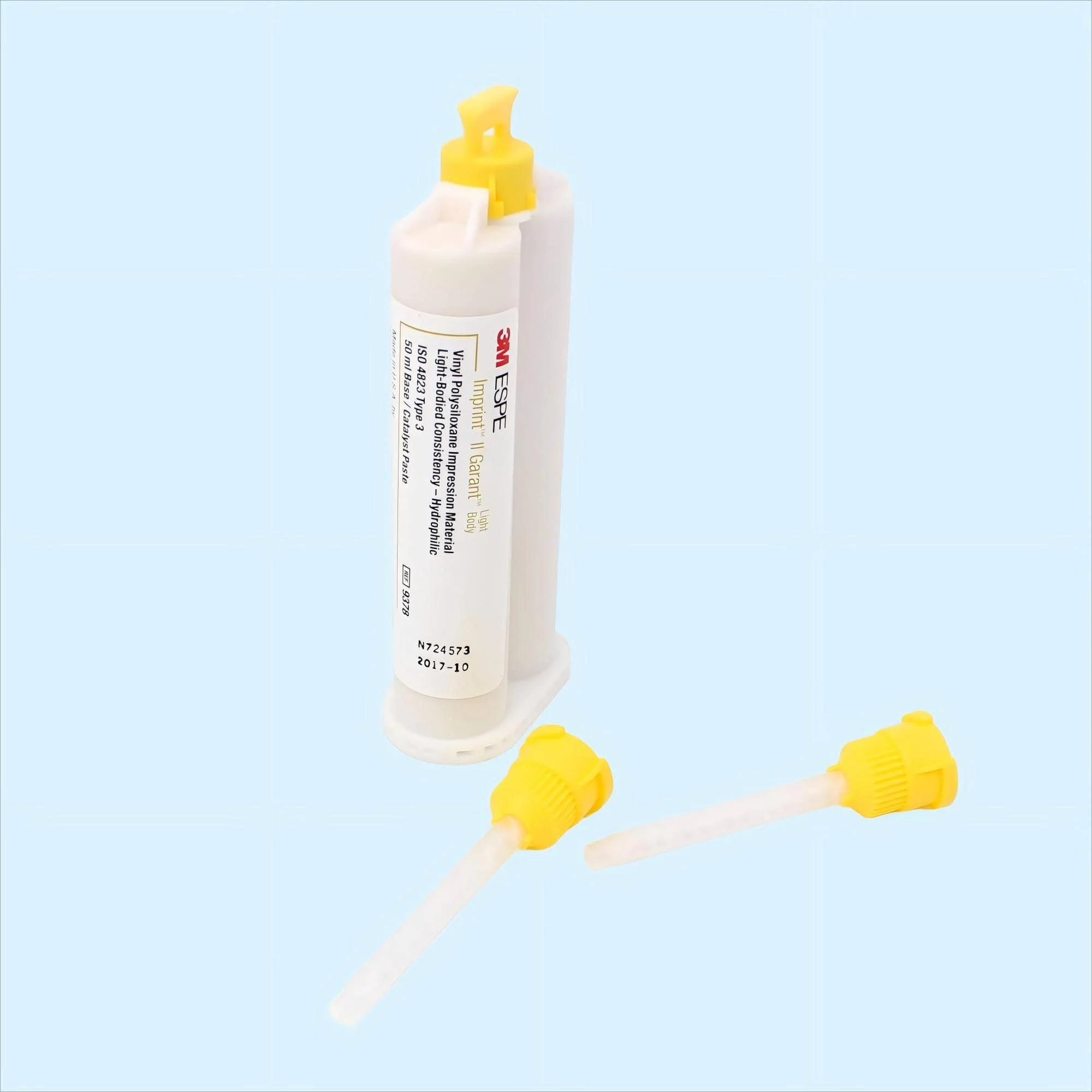 

50ml*4 ，3M ESPE Imprint II Garant Silicone Impression Material，Low Viscosity (Flow)Addition-Cured, Gun-Mixed (Secondary)Yellow