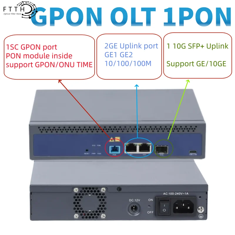 Mini GPON OLT 1port 1:128FTTH Telnet CLI WEB Manage Function Single Port GPON OLT 1PORT GPON OLT Compatibile GPON XPON ONU