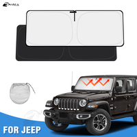 Car Windshield Shade for Jeep Wrangler JL 2/4 Door 4XE Gladiator JT Front Window Sun Shade Sun Visor Foldable Blocks UV Rays